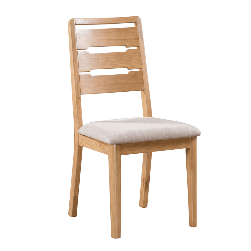 Curve Fabric Seat Solid Oak Dining Chair by Lavishway | Dining Chairs-20495