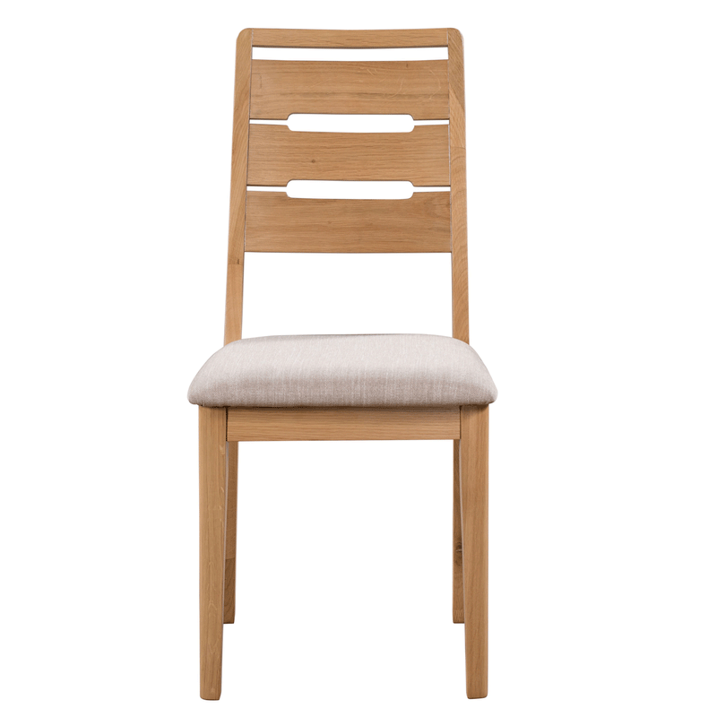 Curve Fabric Seat Solid Oak Dining Chair by Lavishway | Dining Chairs-20496