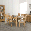 Curve Fabric Seat Solid Oak Dining Chair by Lavishway | Dining Chairs-20494