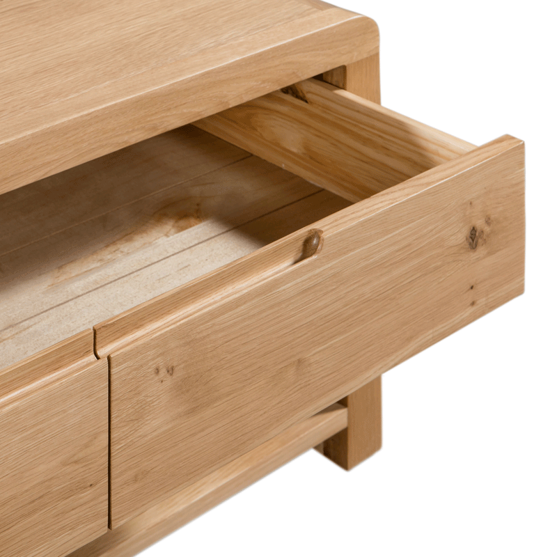 Curve Solid Oak 2 Drawers Coffee Table by Lavishway | Coffee Tables-20501