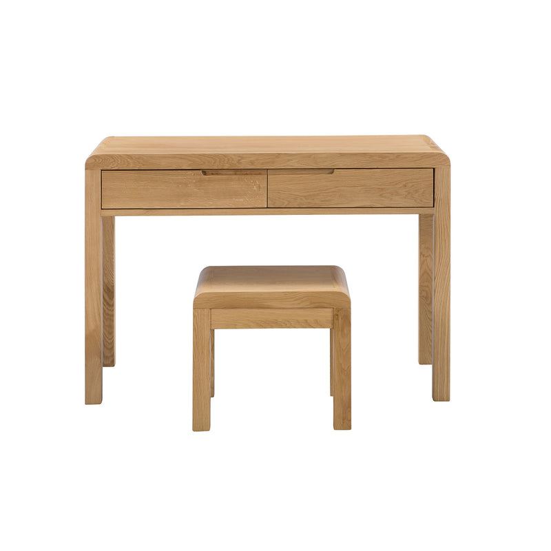 Curve Solid Oak Dressing Table & Stool by Lavishway | Dressing Table & Stools-20455