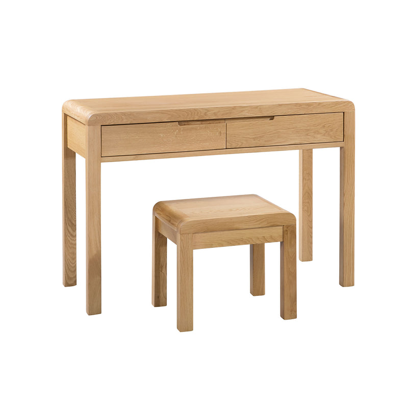 Curve Solid Oak Dressing Table & Stool by Lavishway | Dressing Table & Stools-20454