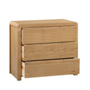 Curve Solid Oak 3 Drawers Chest by Lavishway | Chest Of Drawers-20447
