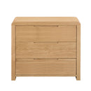 Curve Solid Oak 3 Drawers Chest by Lavishway | Chest Of Drawers-20448