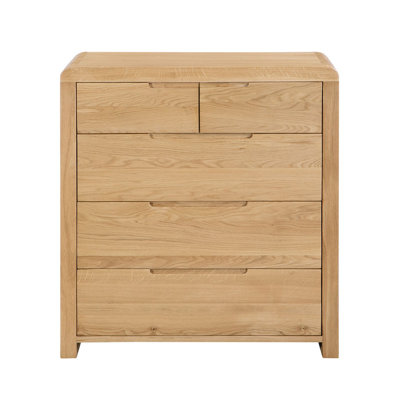 Curve Solid Oak 3 Over 2 Chest Of Drawers by Lavishway | Chest Of Drawers-20431