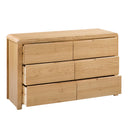 Curve Solid Oak 6 Drawers Chest by Lavishway | Chest Of Drawers-20426