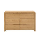 Curve Solid Oak 6 Drawers Chest by Lavishway | Chest Of Drawers-20427