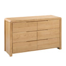 Curve Solid Oak 6 Drawers Chest by Lavishway | Chest Of Drawers-20425