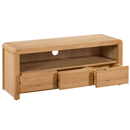 Curve Solid Oak 2 Drawers TV Unit by Lavishway | TV Units Cabinets-20466