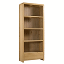 Curve Solid Oak SIngle Drawer Tall Bookcase by Lavishway | Book Shelves and Cabinets-20474