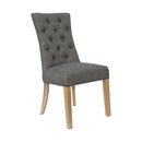Curved Button Back Dark Grey Dining Chair by Lavishway | Dining Chairs-32842