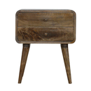 Martino Solid Wood 2 Drawers Bedside Table by Lavishway | Bedside Tables-21210