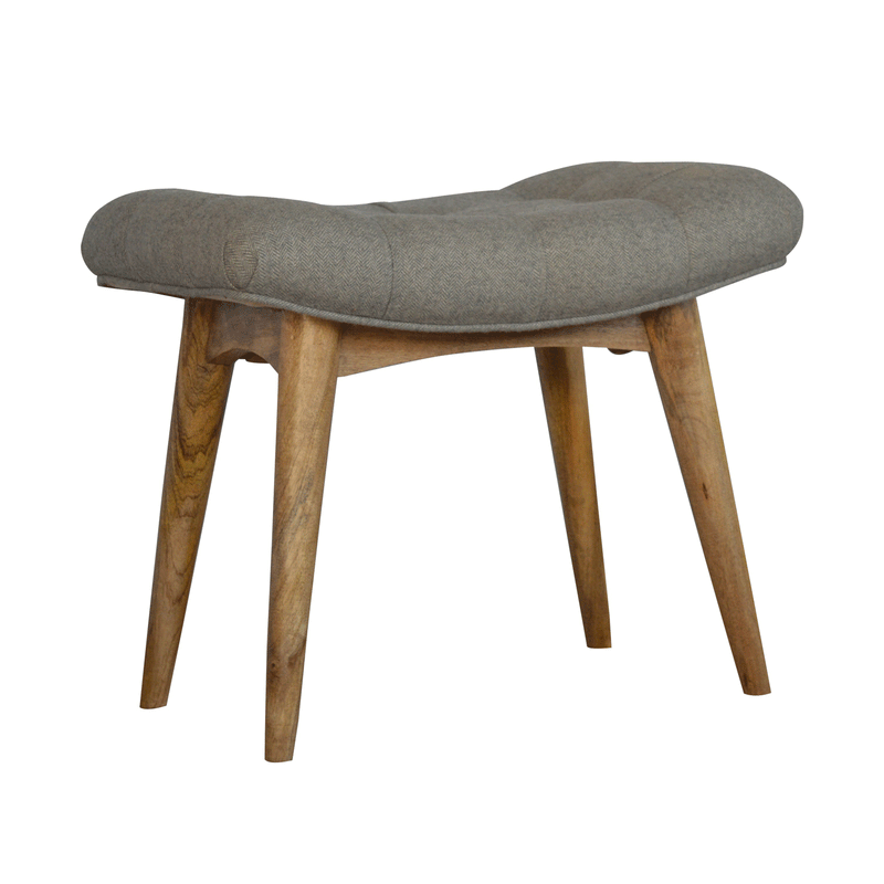 Martino Upholstered Tweed Curved Bench by Lavishway | Benches & Storage Benches-21201