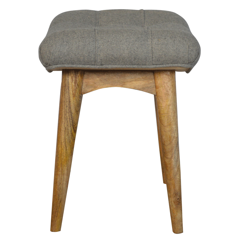 Martino Upholstered Tweed Curved Bench by Lavishway | Benches & Storage Benches-21205