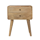 Martino Curved Oak-ish Bedside Table by Lavishway | Bedside Tables-21151
