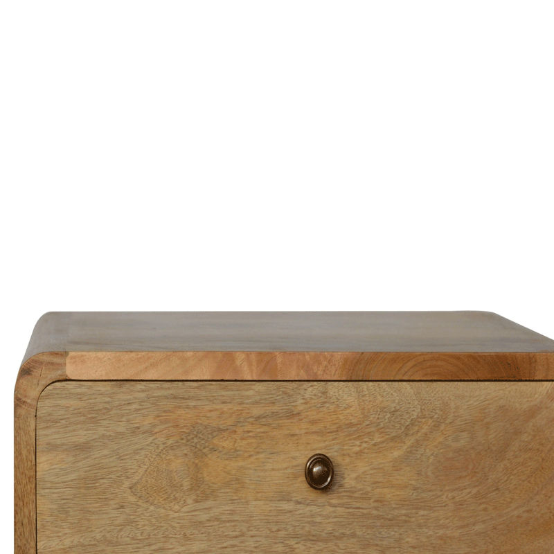 Martino Curved Oak-ish Bedside Table by Lavishway | Bedside Tables-21157