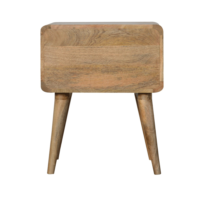 Martino Curved Oak-ish Bedside Table by Lavishway | Bedside Tables-21152