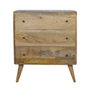 Martino Oak Finish Mango Wood 3 Drawers Chest by Lavishway | Chest Of Drawers-21134