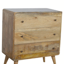 Martino Oak Finish Mango Wood 3 Drawers Chest by Lavishway | Chest Of Drawers-21137
