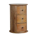 Curved Solid Mango Wood 3 Drawers Drum Chest by Lavishway | Chest Of Drawers-22900