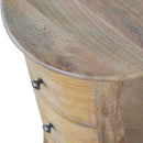 Curved Solid Mango Wood 3 Drawers Drum Chest by Lavishway | Chest Of Drawers-22904