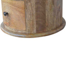 Curved Solid Mango Wood 3 Drawers Drum Chest by Lavishway | Chest Of Drawers-22906
