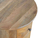 Curved Solid Mango Wood 3 Drawers Drum Chest by Lavishway | Chest Of Drawers-22907