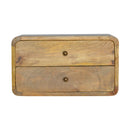 Curved Wall Mounted 2 Drawers Bedside Table by Lavishway | Bedside Tables-22918