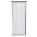 Devon White Pained 2 Door & 1 Drawer Wardrobe by Lavishway | Wardrobe-35463