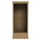 Devon Oak Finish 2 Door & 1 Drawer Wardrobe by Lavishway | Wardrobe-35474