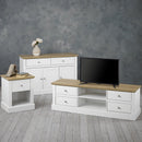 Devon White Oak Top Finish 4 Drawer TV Unit by Lavishway | TV Units Cabinets-35124
