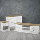 Devon White 3 Doors Wooden Hallway Sideboard by Lavishway | Sideboards-35137