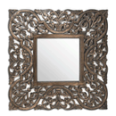 Dakato Antique Grey Carved Wall Mirror by Lavishway | Wall Mirrors-50528