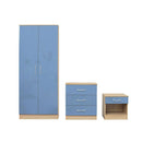 Dakota Oak Finish 3 Peice Blue Bedroom Set by Lavishway | Chest Of Drawers-33640