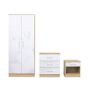 Dakota Oak Finish 3 Piece White Bedroom Set by Lavishway | Chest Of Drawers-28564
