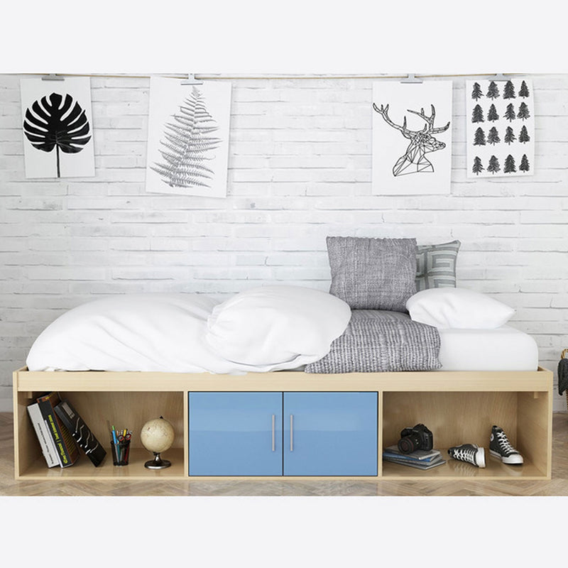 Dakota Oak Effect Cabinet Bed in Blue by Lavishway | Wooden Beds-33677