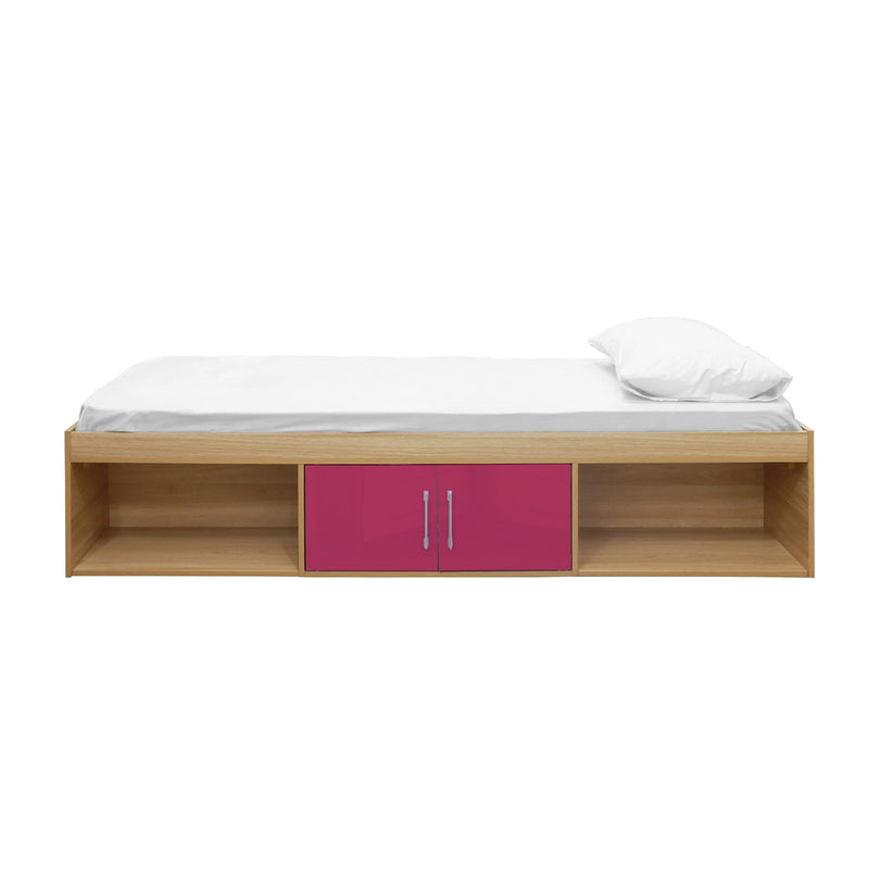 Dakota Oak Effect Cabinet Bed in Pink by Lavishway | Wooden Beds-33658