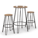 Dalston Mocha Elm Finish Round Top Bar Stool by Lavishway | Bar Stools-20453