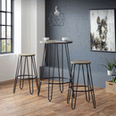 Dalston Mocha Elm Finish Round Top Bar Stool by Lavishway | Bar Stools-20450