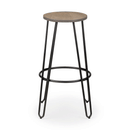 Dalston Mocha Elm Finish Round Top Bar Stool by Lavishway | Bar Stools-20452
