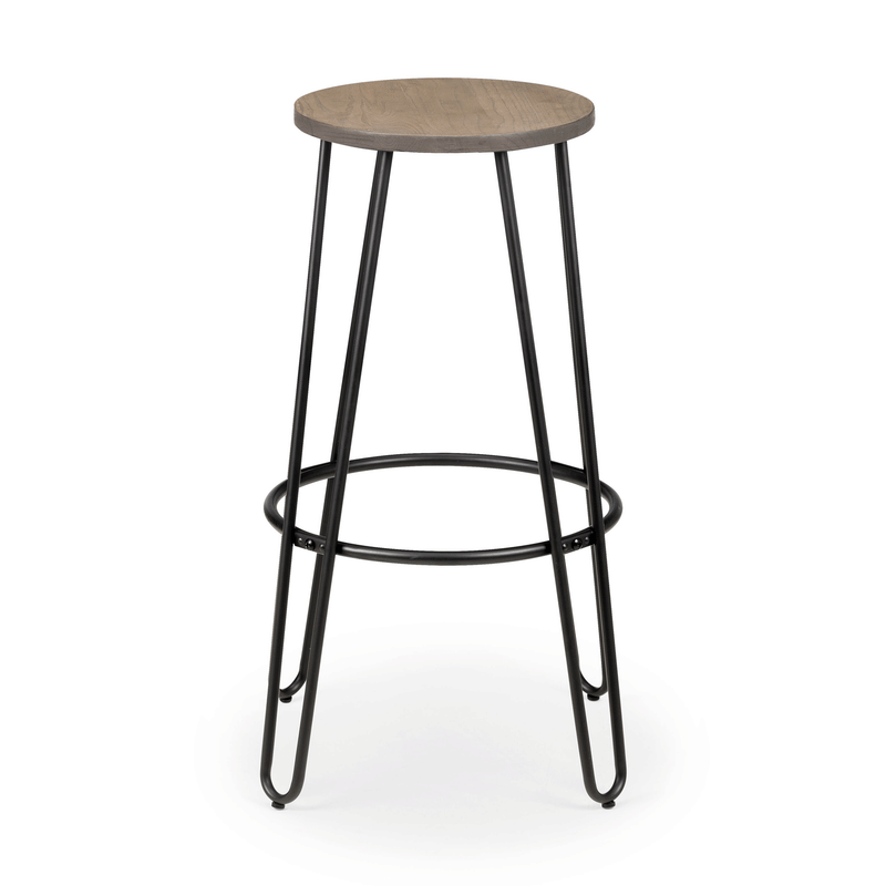 Dalston Mocha Elm Finish Round Top Bar Stool by Lavishway | Bar Stools-20452