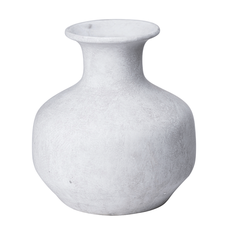Darcy Natural Stone Finish Squat Vase by Lavishway | Vases-51046