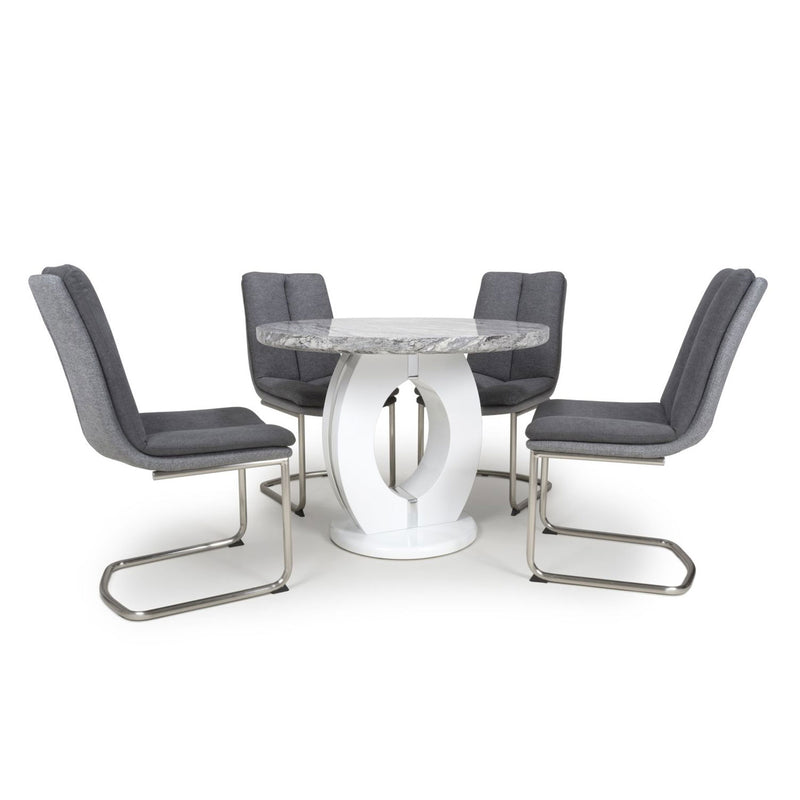 Neptune Round Dining Table With 4 Chairs by Lavishway | Dining Table Set-27088