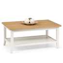 Davenport Oak Top Coffee Table in Ivory by Lavishway | Coffee Tables-20433