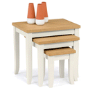 Davenport Oak Top Nest Of 3 Tables In Ivory by Lavishway | Nest of Tables-20395