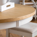 Davenport Oak Round Top Dining Table In Ivory by Lavishway | Dining Tables-20372