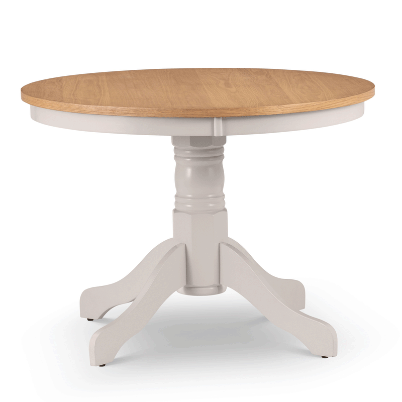 Davenport Oak Round Top Dining Table In Ivory by Lavishway | Dining Tables-20369