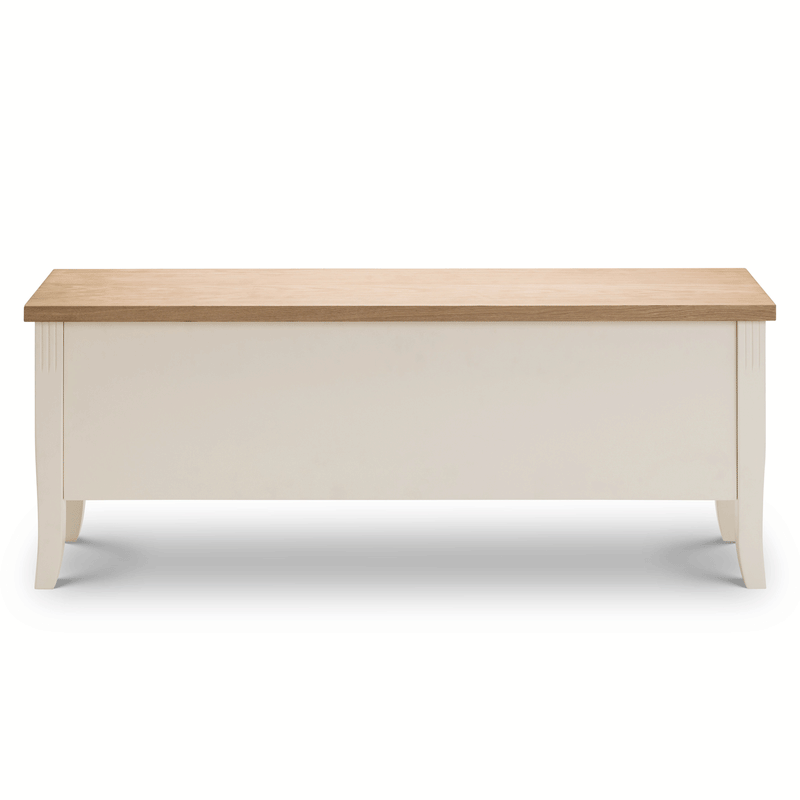 Davenport Oak Top Storage Bench In Ivory by Lavishway | Dining Benches-20363
