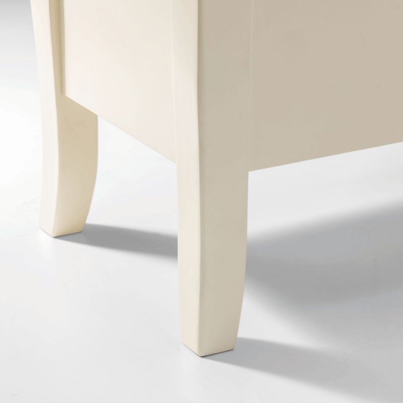 Davenport Oak Top Storage Bench In Ivory by Lavishway | Dining Benches-20366