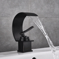 Waterfall Style Curved Shape Bathroom Tap by Lavishway | Bathroom Faucet-49337